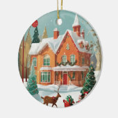 Elegant Merry Briefkaart met kerstmis Keramisch Ornament (Links)