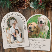 Elegant Merry Bright Arch Foto Kerst Kaart