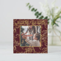 Elegant Merry & Bright Foto Rood Goud Vintage