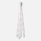 Elegant Merry & Bright Gold Script Tie Stropdas (Voorkant)