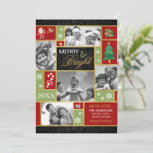 Elegant Merry & Bright Holiday-fotokaarten Feestdagenkaart (Staand voorkant)