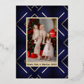 Elegant Merry & Bright Typografie Kerstmis Folie Feestdagenkaart (Achterkant)