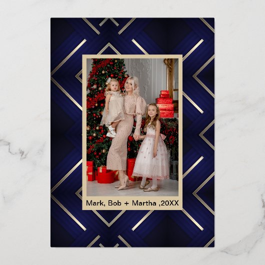 Elegant Merry & Bright Typografie Kerstmis Folie Feestdagenkaart (Achterkant)