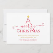 Elegant Merry Christm Corporate Business Logo Feestdagenkaart (Voorkant)