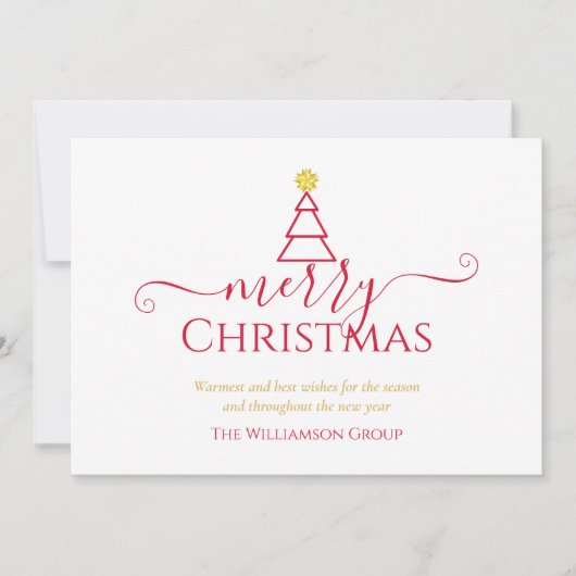 Elegant Merry Christm Corporate Business Logo Feestdagenkaart (Voorkant)