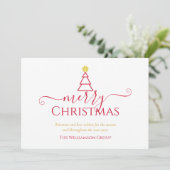 Elegant Merry Christm Corporate Business Logo Feestdagenkaart (Staand voorkant)