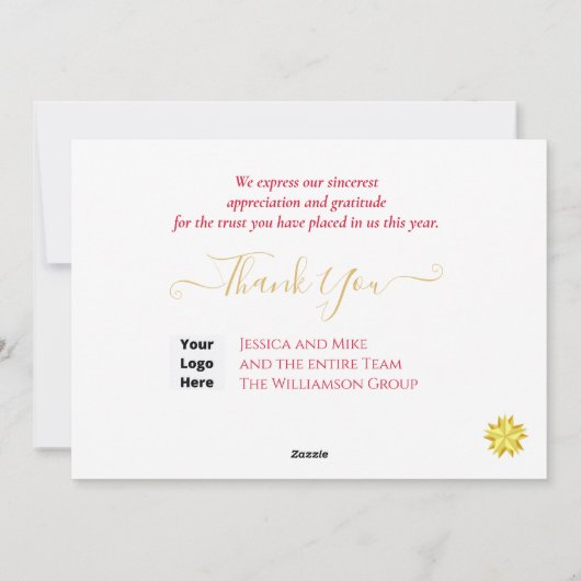 Elegant Merry Christm Corporate Business Logo Feestdagenkaart (Achterkant)