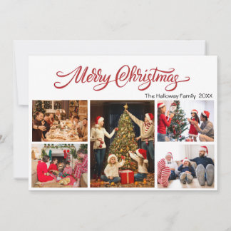 Elegant Merry Christmas 5 photos Holiday Card Feestdagenkaart