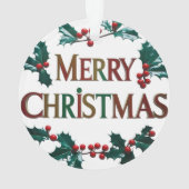 Elegant Merry Christmas Acrylic Circle Ornament (achterkant)