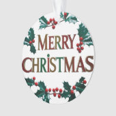 Elegant Merry Christmas Acrylic Circle Ornament (voorkant)