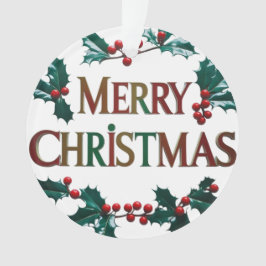 Elegant Merry Christmas Acrylic Circle Ornament