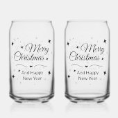 Elegant Merry Christmas and Happy New Year Blikvorm Glas (Voorkant)