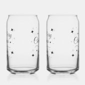 Elegant Merry Christmas and Happy New Year Blikvorm Glas (Links)