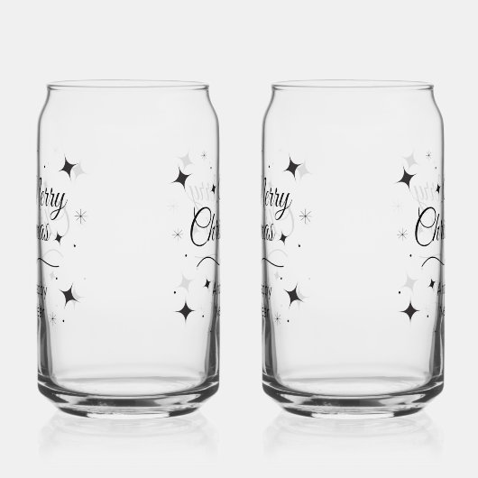 Elegant Merry Christmas and Happy New Year  Blikvorm Glas (Links)