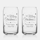 Elegant Merry Christmas and Happy New Year Blikvorm Glas (Achterkant)