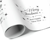 Elegant Merry Christmas and Happy New Year Cadeaupapier (Rol Hoek)