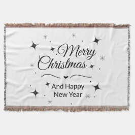 Elegant Merry Christmas and Happy New Year Deken