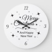 Elegant Merry Christmas and Happy New Year Grote Klok (Voorkant)