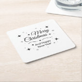 Elegant Merry Christmas and Happy New Year Kartonnen Onderzetters (Schuin)