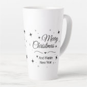Elegant Merry Christmas and Happy New Year Latte Mok (Rechterhoek)