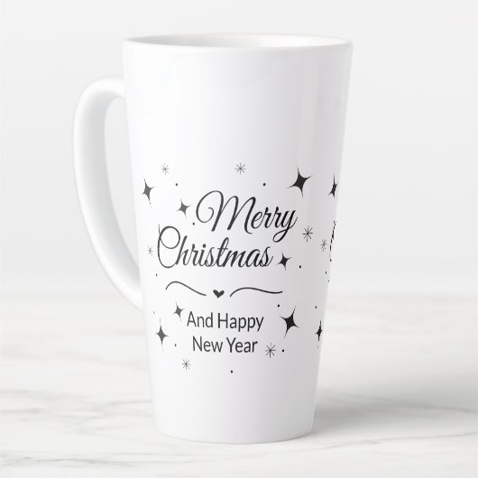 Elegant Merry Christmas and Happy New Year  Latte Mok (Linkerhoek)