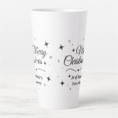 Elegant Merry Christmas and Happy New Year Latte Mok (Voorkant)