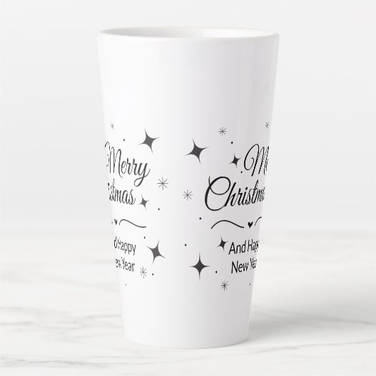 Elegant Merry Christmas and Happy New Year Latte Mok (Voorkant)