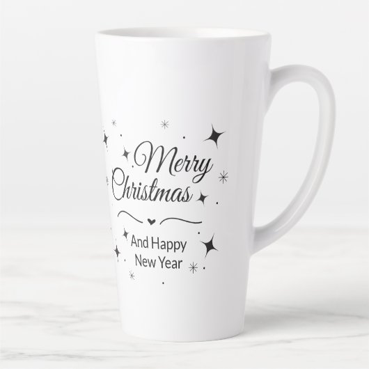 Elegant Merry Christmas and Happy New Year Latte Mok (Rechts)