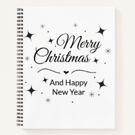Elegant Merry Christmas and Happy New Year Notitieboek