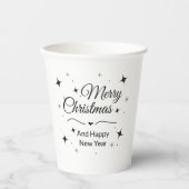 Elegant Merry Christmas and Happy New Year Papieren Bekers (Voorkant)