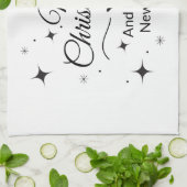 Elegant Merry Christmas and Happy New Year Theedoek (Gevouwen)