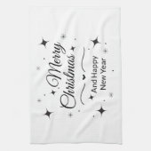 Elegant Merry Christmas and Happy New Year Theedoek (Verticaal)
