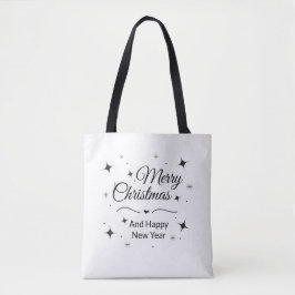 Elegant Merry Christmas and Happy New Year Tote Bag