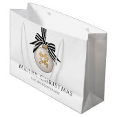 Elegant Merry Christmas Bauble Groot Cadeauzakje (Voorkant Gekanteld)