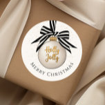 Elegant Merry Christmas Bauble Ronde Sticker<br><div class="desc">Elegante Merry Christmas Bauble Classic ronde Sticker.</div>
