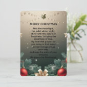 Elegant merry Christmas Border with Red Ornaments  Feestdagenkaart (Staand voorkant)