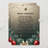 Elegant merry Christmas Border with Red Ornaments  Feestdagenkaart (Voorkant / Achterkant)