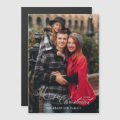 Elegant Merry Christmas Calligraphy 1-Photo (Voorkant / Achterkant)
