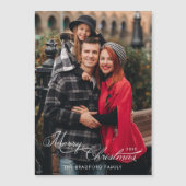 Elegant Merry Christmas Calligraphy 1-Photo (Voorkant)