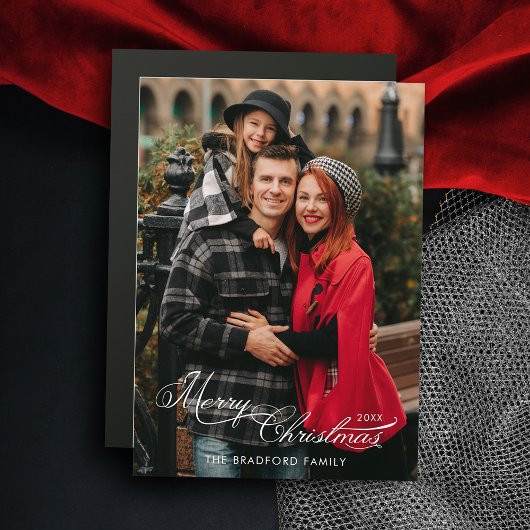 Elegant Merry Christmas Calligraphy 1-Photo