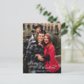 Elegant Merry Christmas Calligraphy 1-Photo Feestdagenkaart (Staand voorkant)
