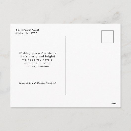 Elegant Merry Christmas Calligraphy 1-Photo Feestdagenkaart (Achterkant)