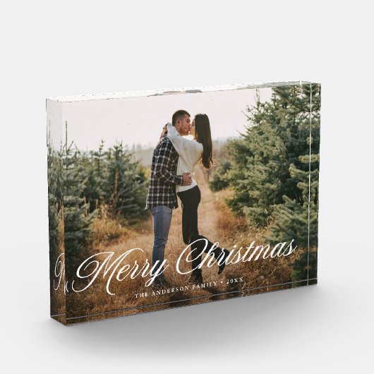 Elegant Merry Christmas Calligraphy Script Fotoblokken (Links)