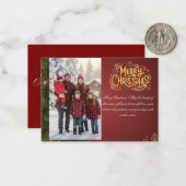 Elegant Merry Christmas Card 2026 | Holiday Greeti Notitiekaartje (Voorkant / Achterkant in situ)