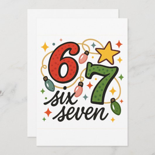 Elegant Merry Christmas Card 6 7 Card Feestdagenkaart (Voorkant / Achterkant)