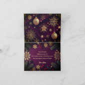 Elegant Merry Christmas Card with Gold Script  Bedankkaart (Binnen)