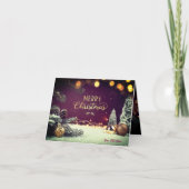 Elegant Merry Christmas Card with Gold Script  Bedankkaart (Voorkant)