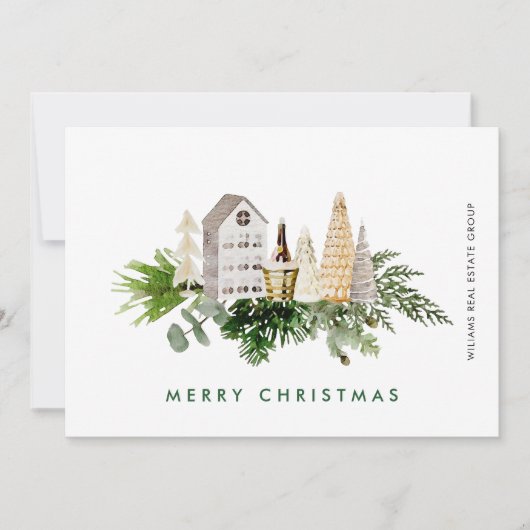 Elegant Merry Christmas Compositie Corporate Feestdagenkaart (Voorkant)