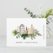 Elegant Merry Christmas Compositie Corporate Feestdagenkaart (Staand voorkant)