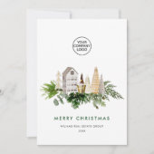 Elegant Merry Christmas Compositie Corporate Feestdagenkaart (Voorkant)